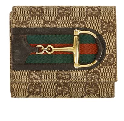 Gucci GG Monogram Horsebit Wallet, front view